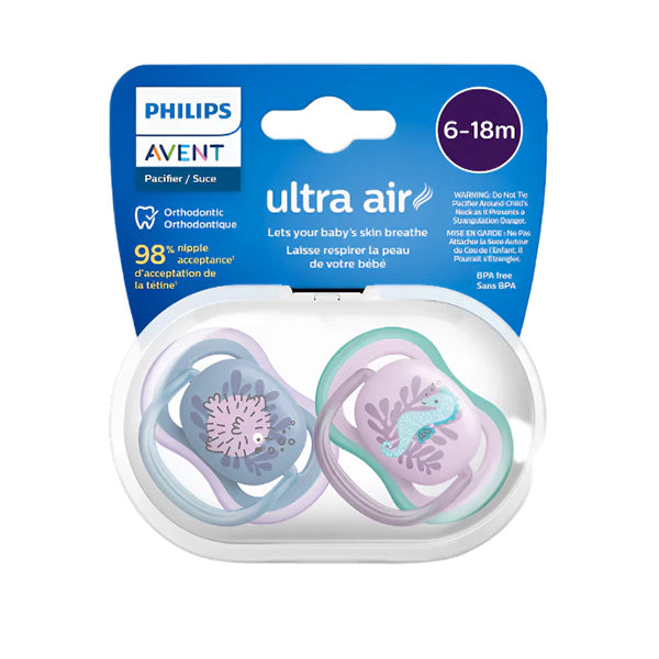 2 Ultra Air design Soothers Fish 6-18m - Girl