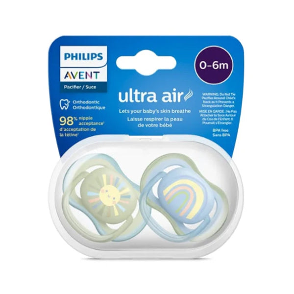 2 Ultra Air design Soothers RAINBOW 0-6m - Boy