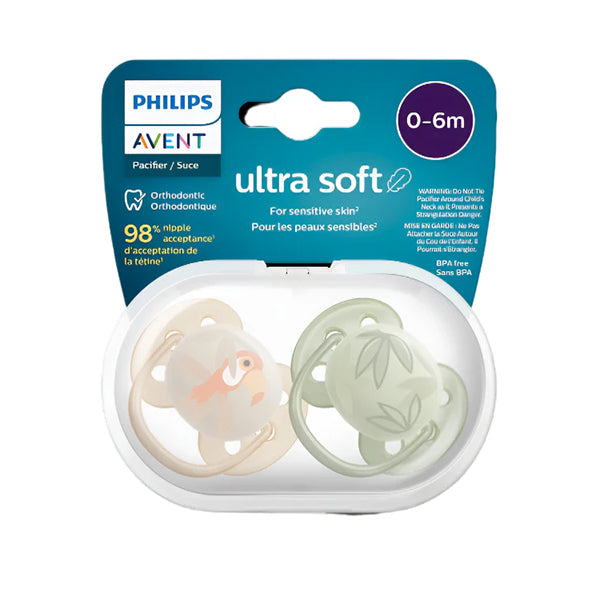 2 Ultra Soft Deco Soother 0-6m - Boy