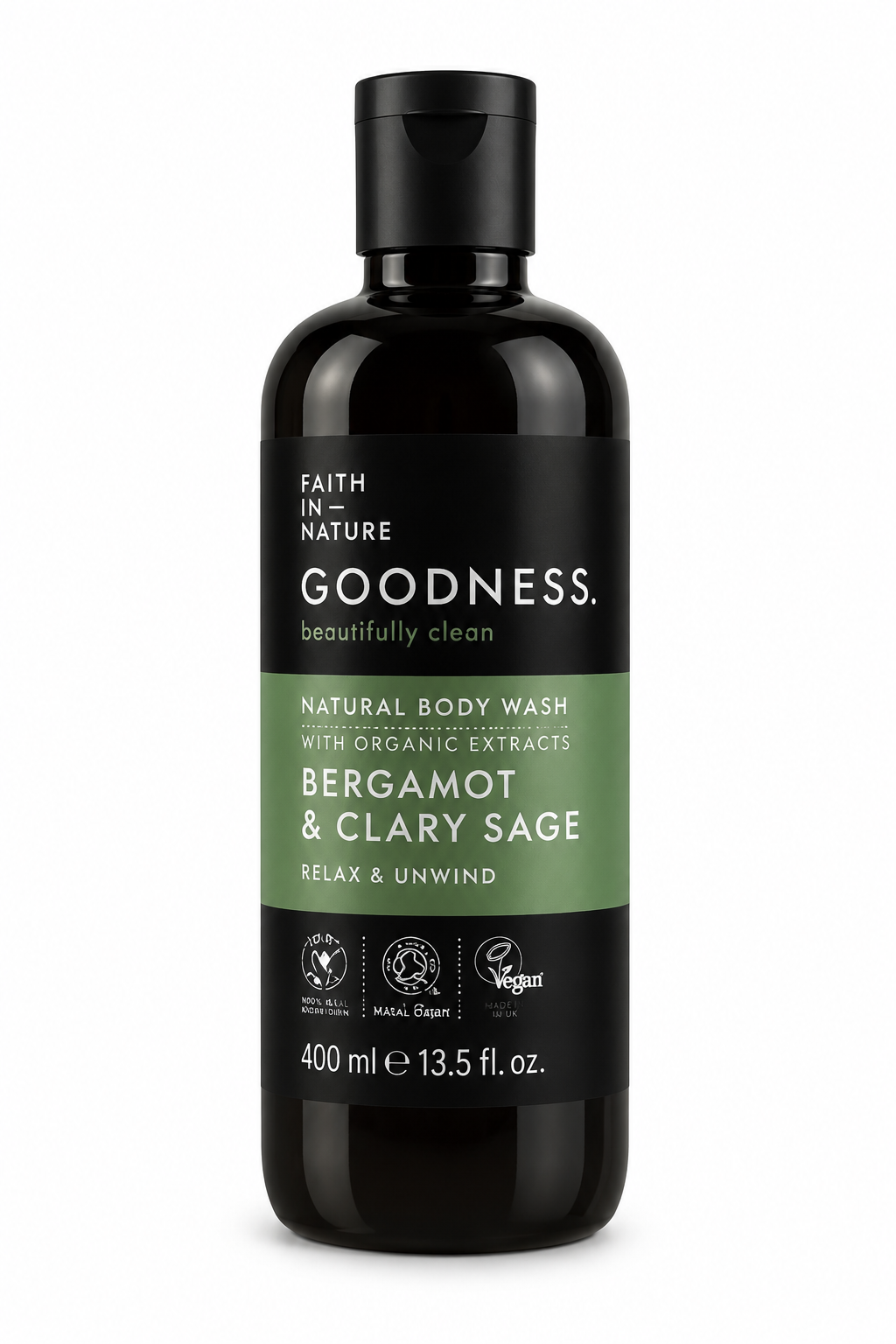 Faith in Nature Goodness Bergamot & Clary Sage Natural Shower Gel 500ml