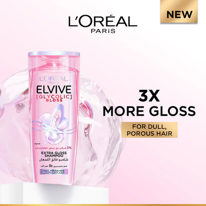 Elvive Glycolic Gloss Extra Gloss Shampoo For Dull Porous Hair Powered by 3% Glycolic Acid