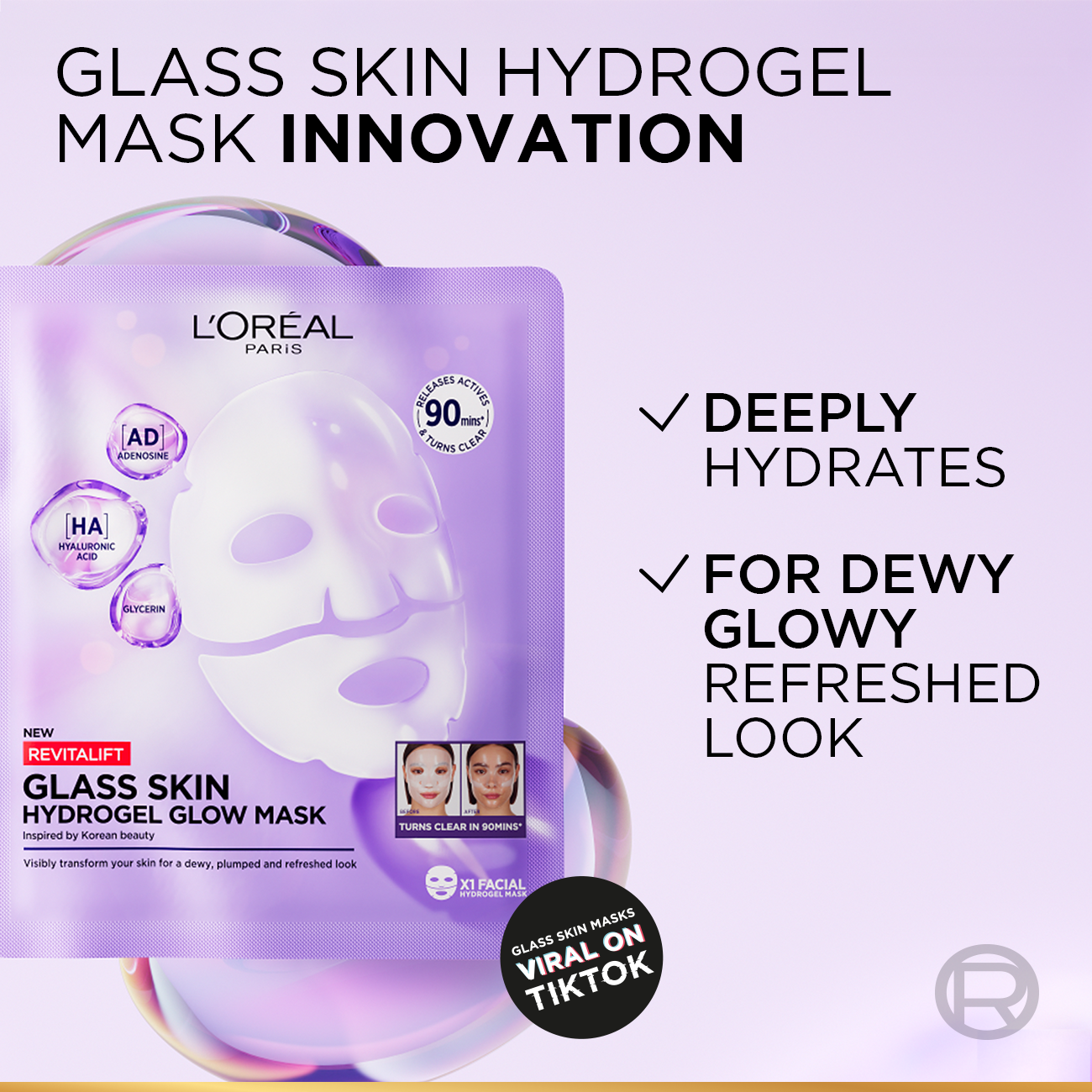Revitalift Filler Hydrogel Glow Mask Single Pack