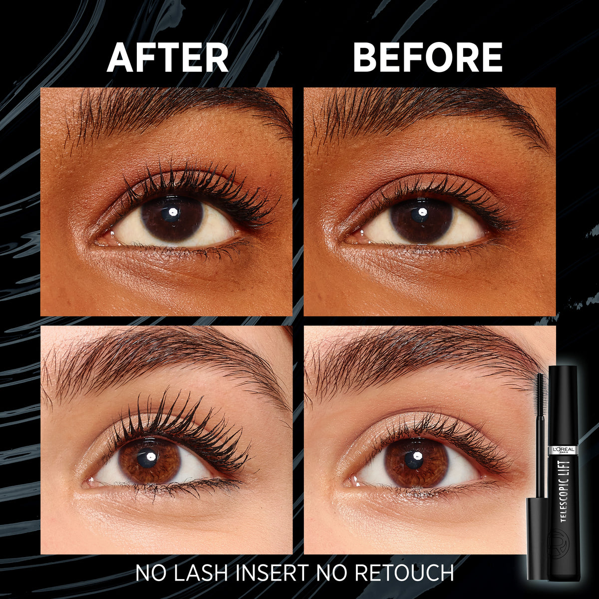 Telescopic Lift Washable Mascara, Lengthening And Volumizing, Lash Lift With Up to 36HR Wear