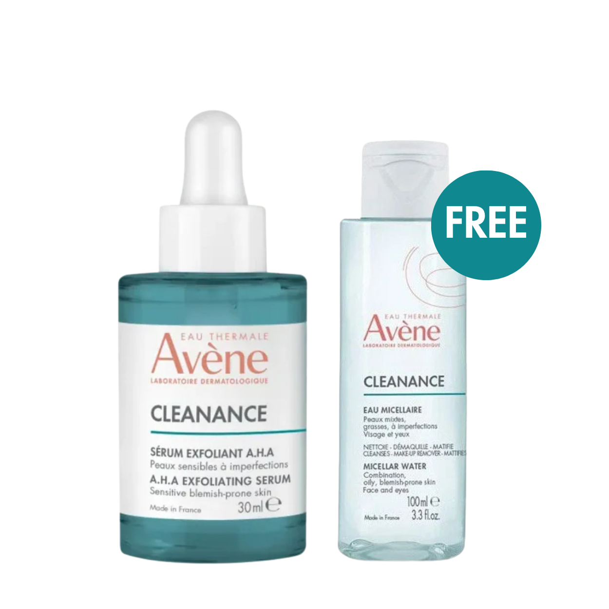 Avène Cleanance A.H.A Exfoliating Serum 30ml + FREE Cleanance Micellar Water 100ml