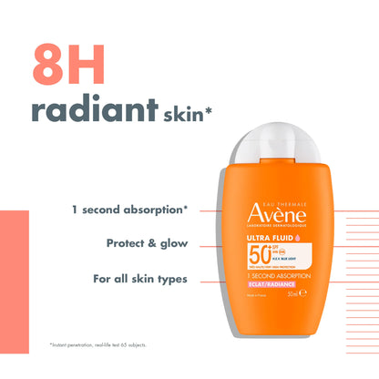 Ultra fluid Eclat Radiance SPF50+ Sunscreen 50ml | Ultra Light Hydrating Micropigments Tinted Sunscreen