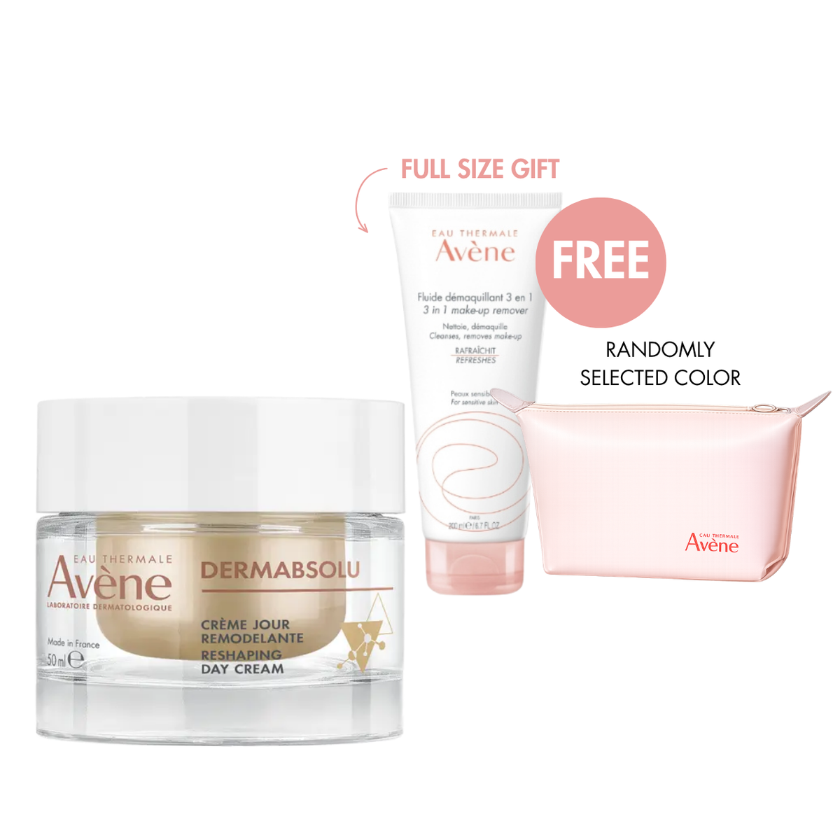Avène DermAbsolu Reshaping Day Cream 50ml + FREE 3-in-1 Makeup Remover & Pouch