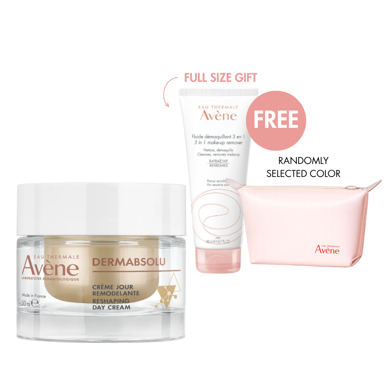 Avène DermAbsolu Reshaping Day Cream 50ml + FREE 3-in-1 Makeup Remover & Pouch