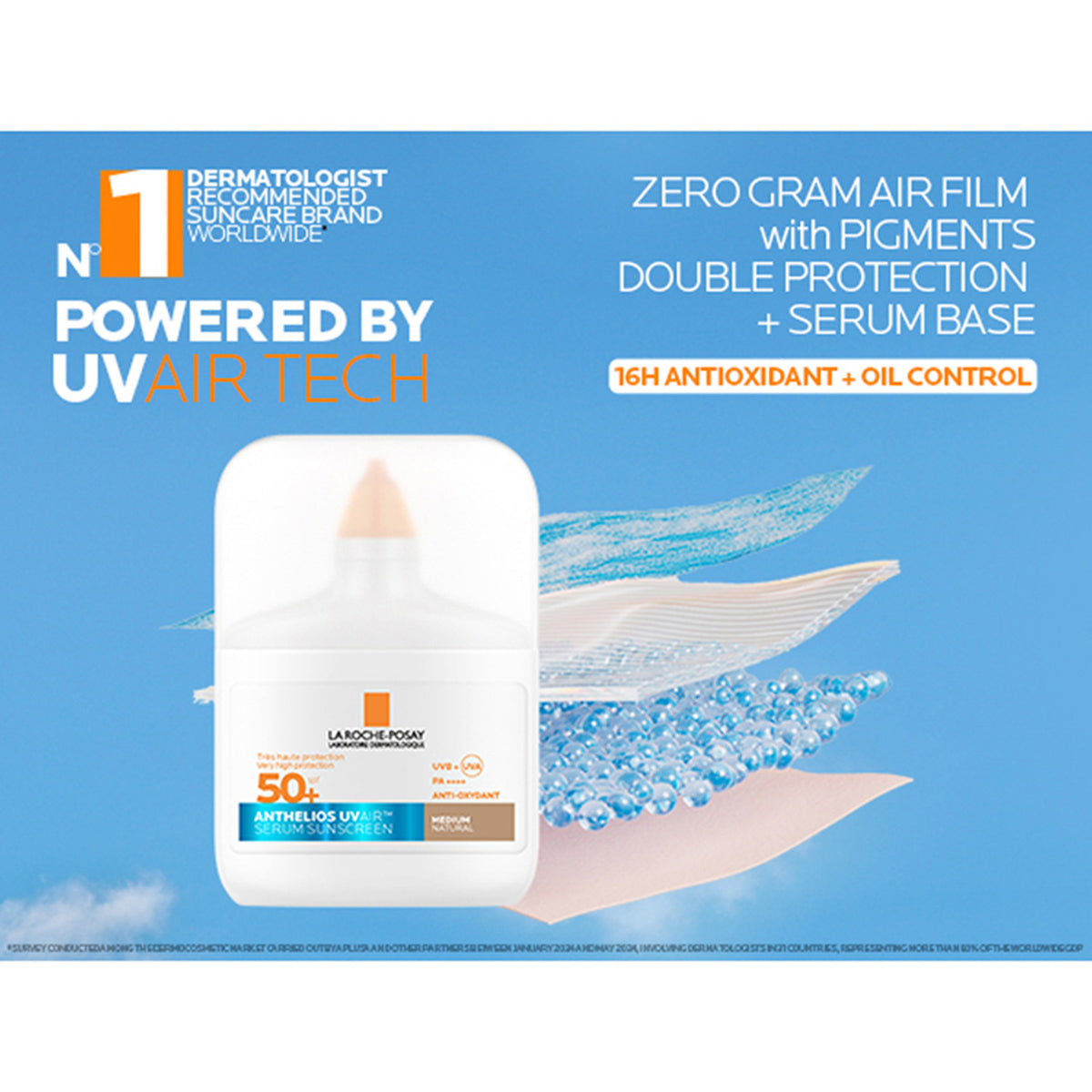 Anthelios UVAIR Tinted Serum Sunscreen SPF50+ 50 ML