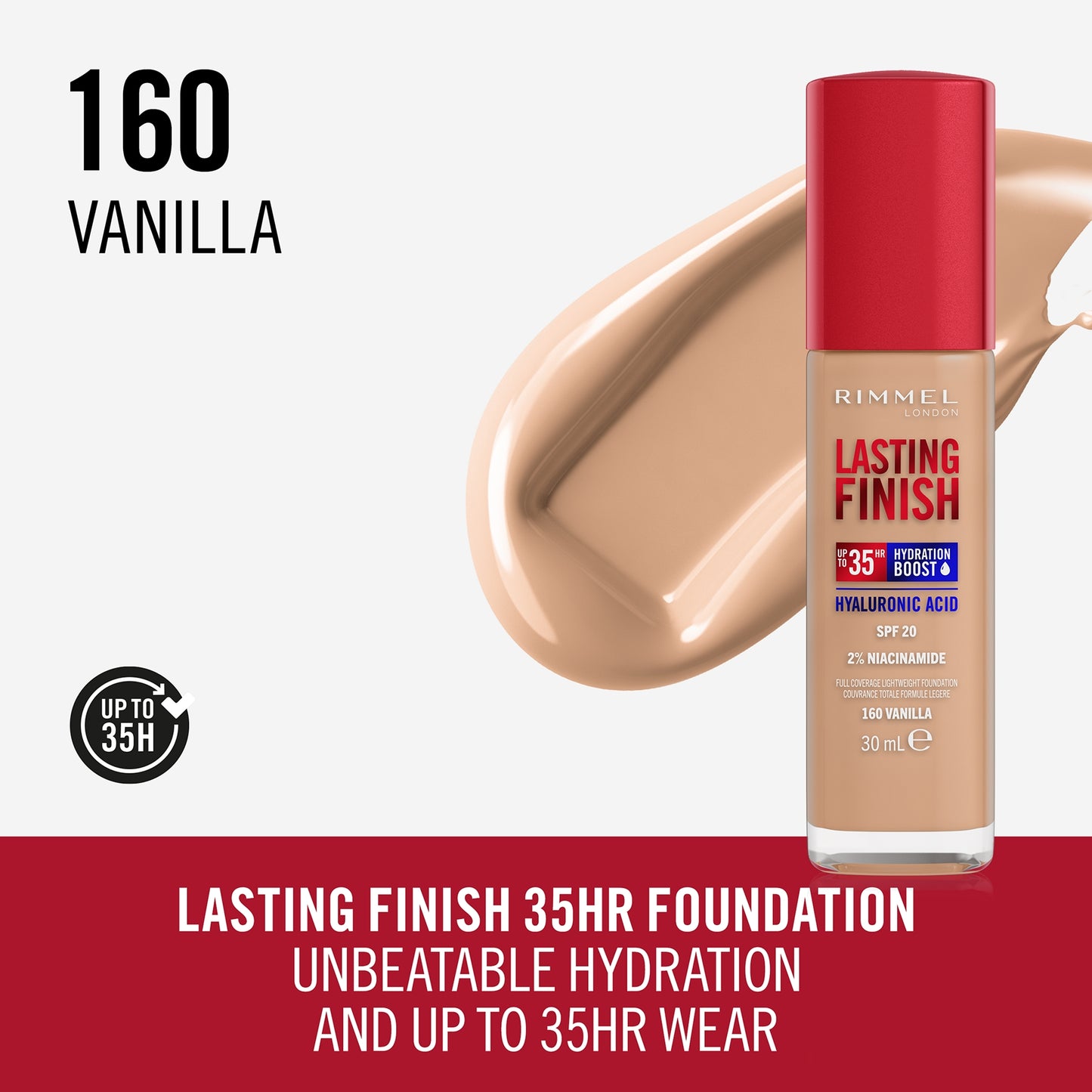 RIMMEL Lasting Finish 35HRS Hydra Boost Foundation