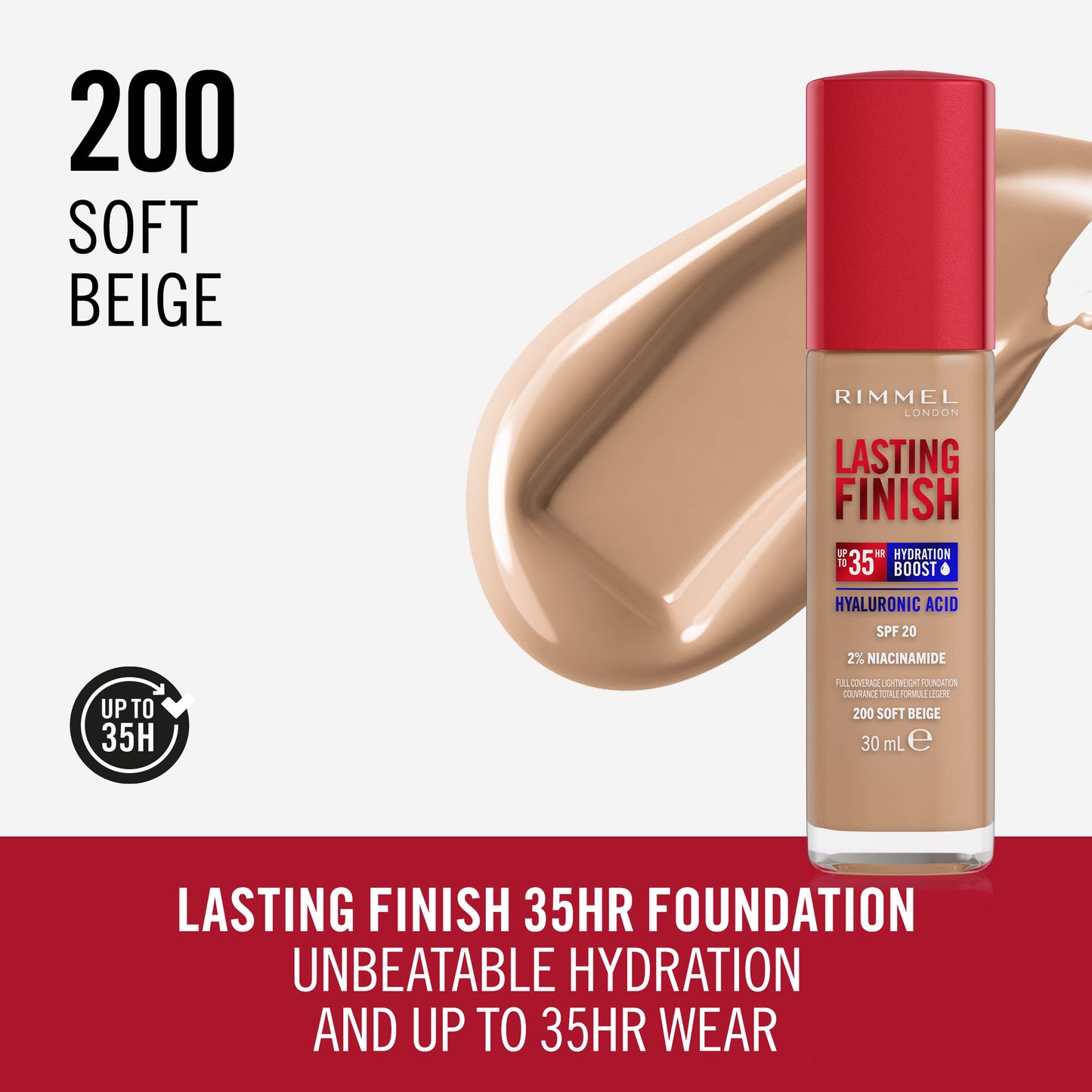 RIMMEL Lasting Finish 35HRS Hydra Boost Foundation