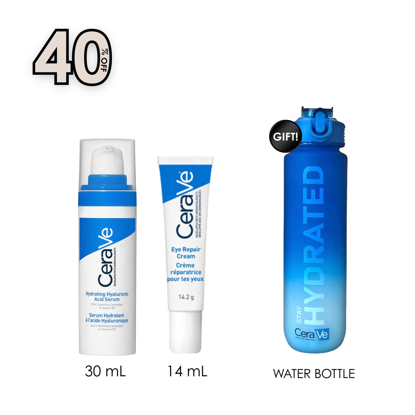 Hydrating Hyaluronic Acid Serum for Dry Skin 30mL + Hydrating Hyaluronic Acid Serum for Dry Skin 30mL + Free Water Bottle