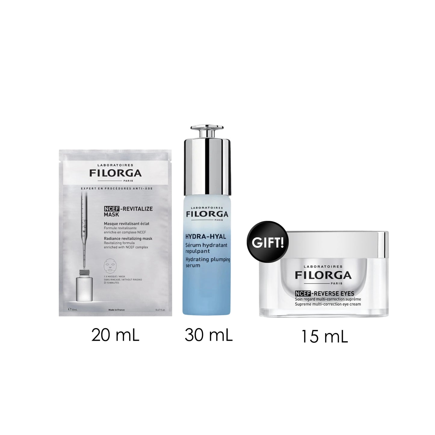 NCEF-Revitalize Radiance Mask + Hydra-Hyal Serum + Free Gift NCEF Reverse Eyes