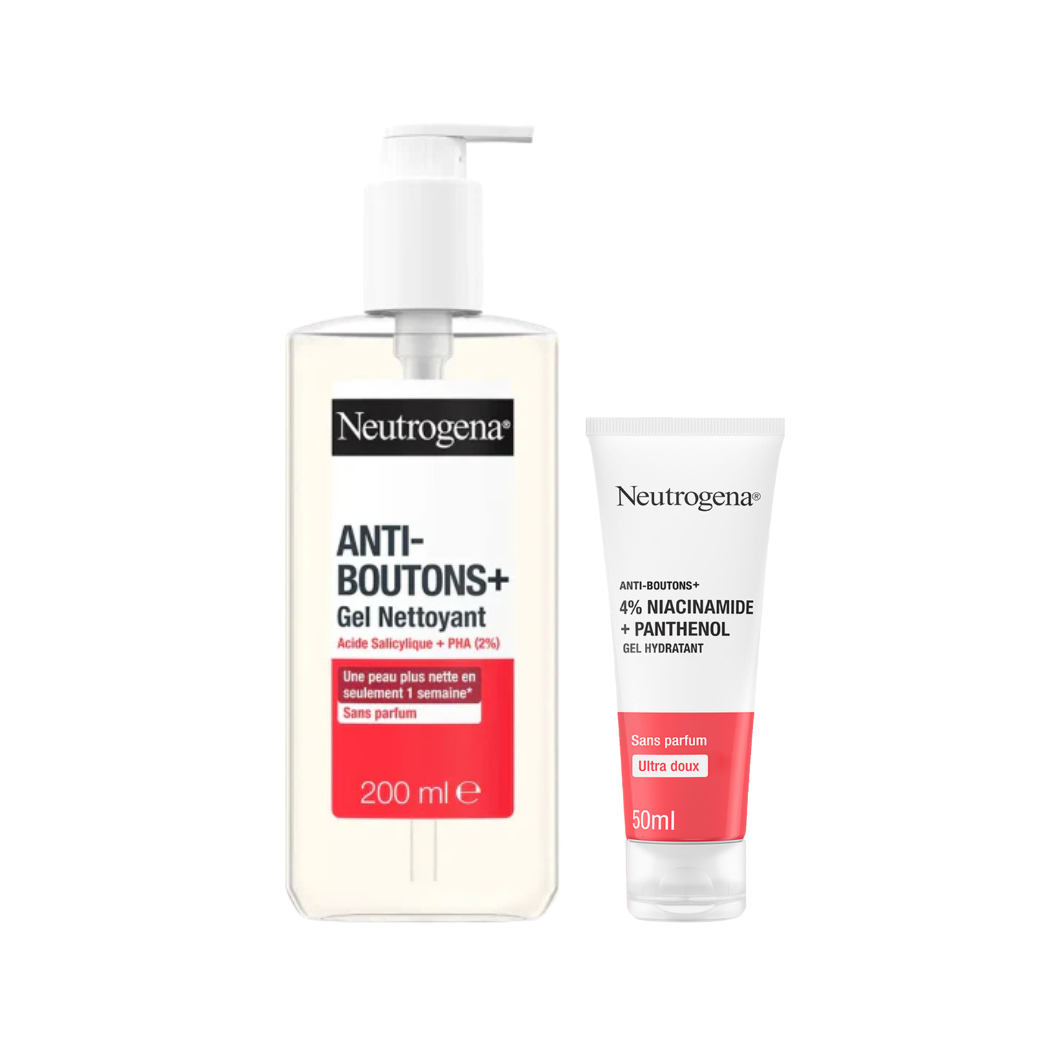 Anti-Boutons+ Gel Cleanser 200ML + Anti-Boutons+ Moisturizing Gel 4% Niacinamide & Panthenol 50ML