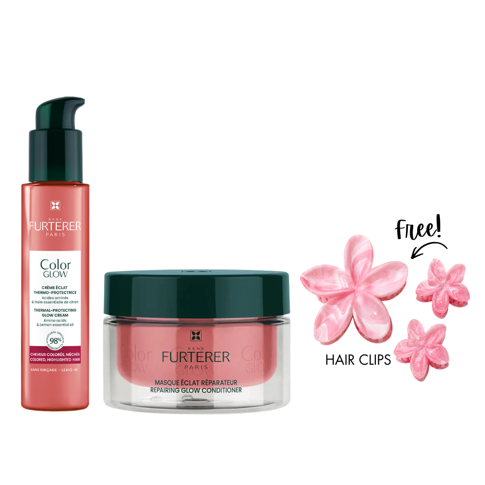 Color Glow Mask - 200 ML + Color Glow Thermal-Protecting Glow Cream + Gift - Pink Bohemian Hair Clips