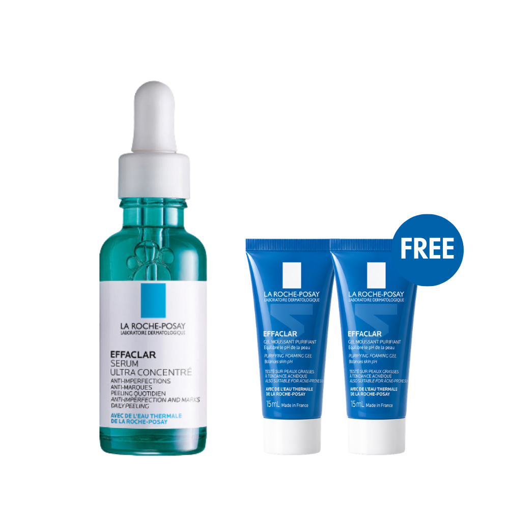 La Roche-Posay Effaclar Ultra Concentrated Serum + FREE 2× Effaclar Purifying Foaming Gel 15 ml