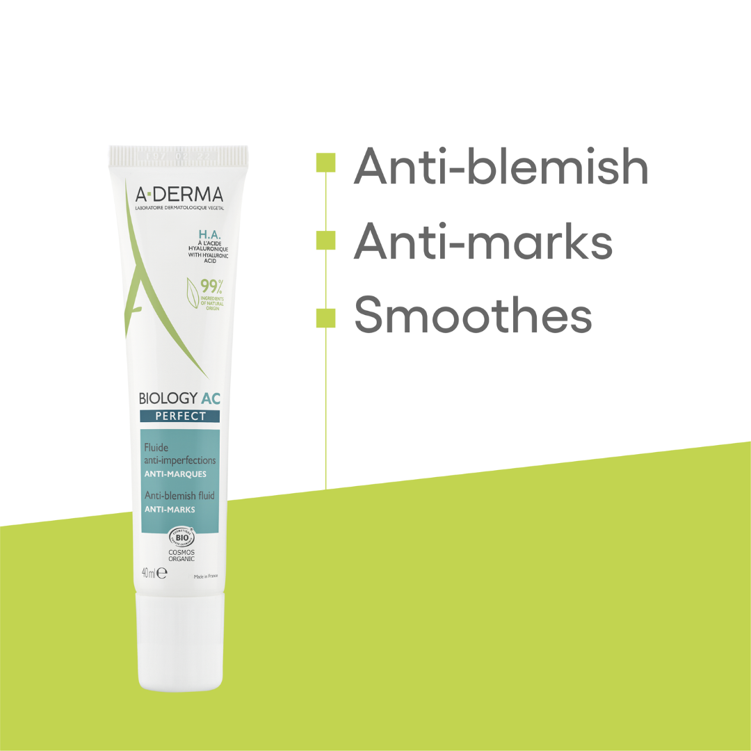 Buy one A-Derma Biology AC Perfect Anti-blemish fluid and get a FREE 200ml Biology AC Purfifying foaming gel