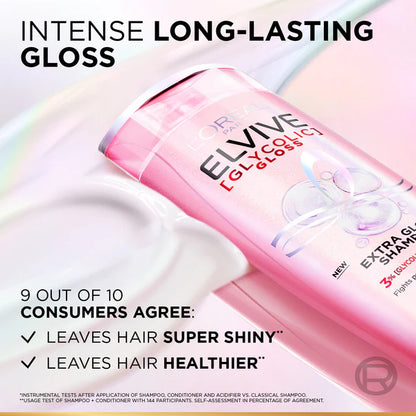 Elvive Glycolic Gloss Extra Gloss Shampoo For Dull Porous Hair Powered by 3% Glycolic Acid