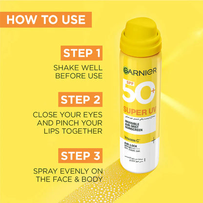Super UV Invisible Air Mist Face & Body Sunscreen With SPF 50+ For All Skin Types 75 ML