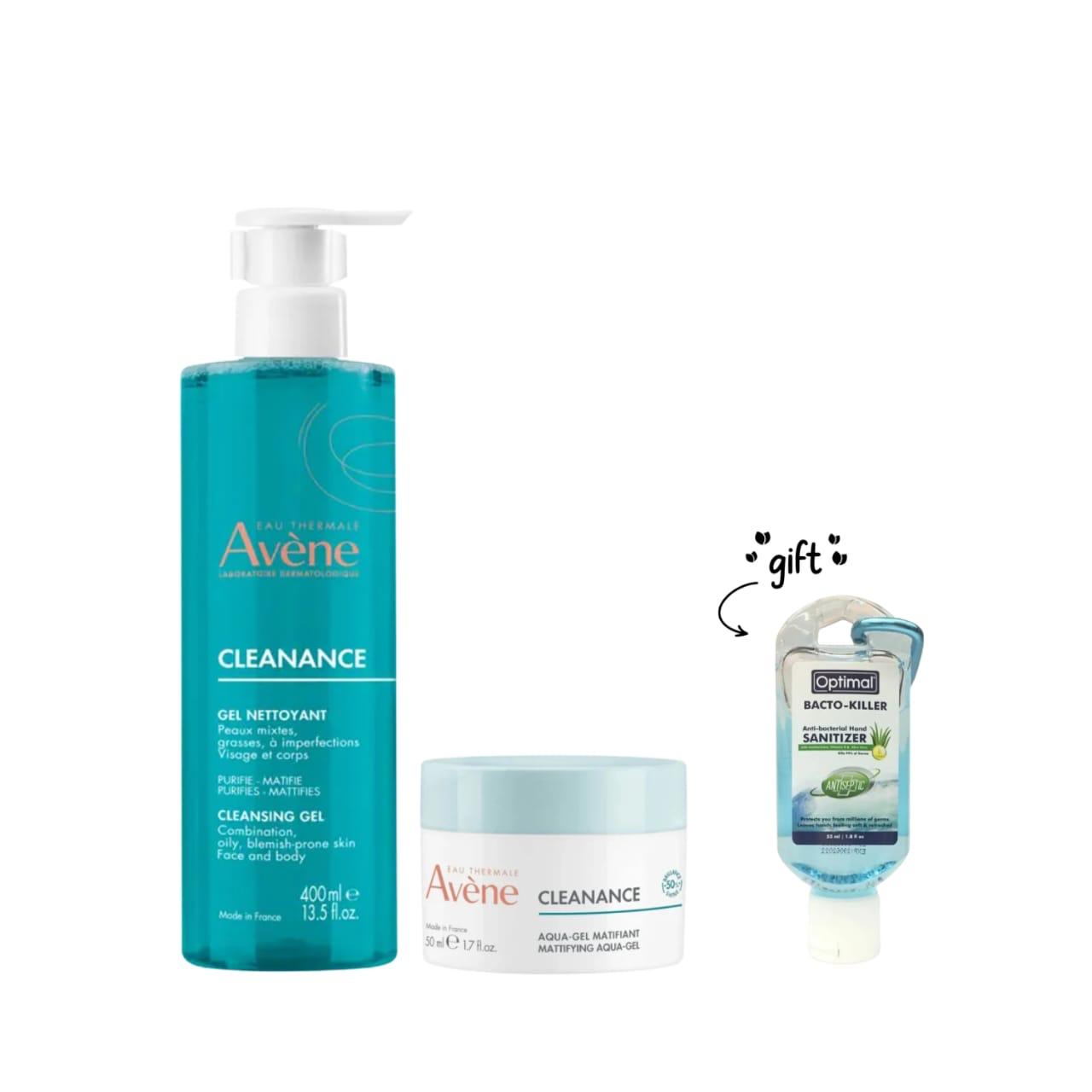 Cleanance Acne Cleanser Gel For Oily Skin + Cleanance Aqua-Gel 50 ML + Free Gift