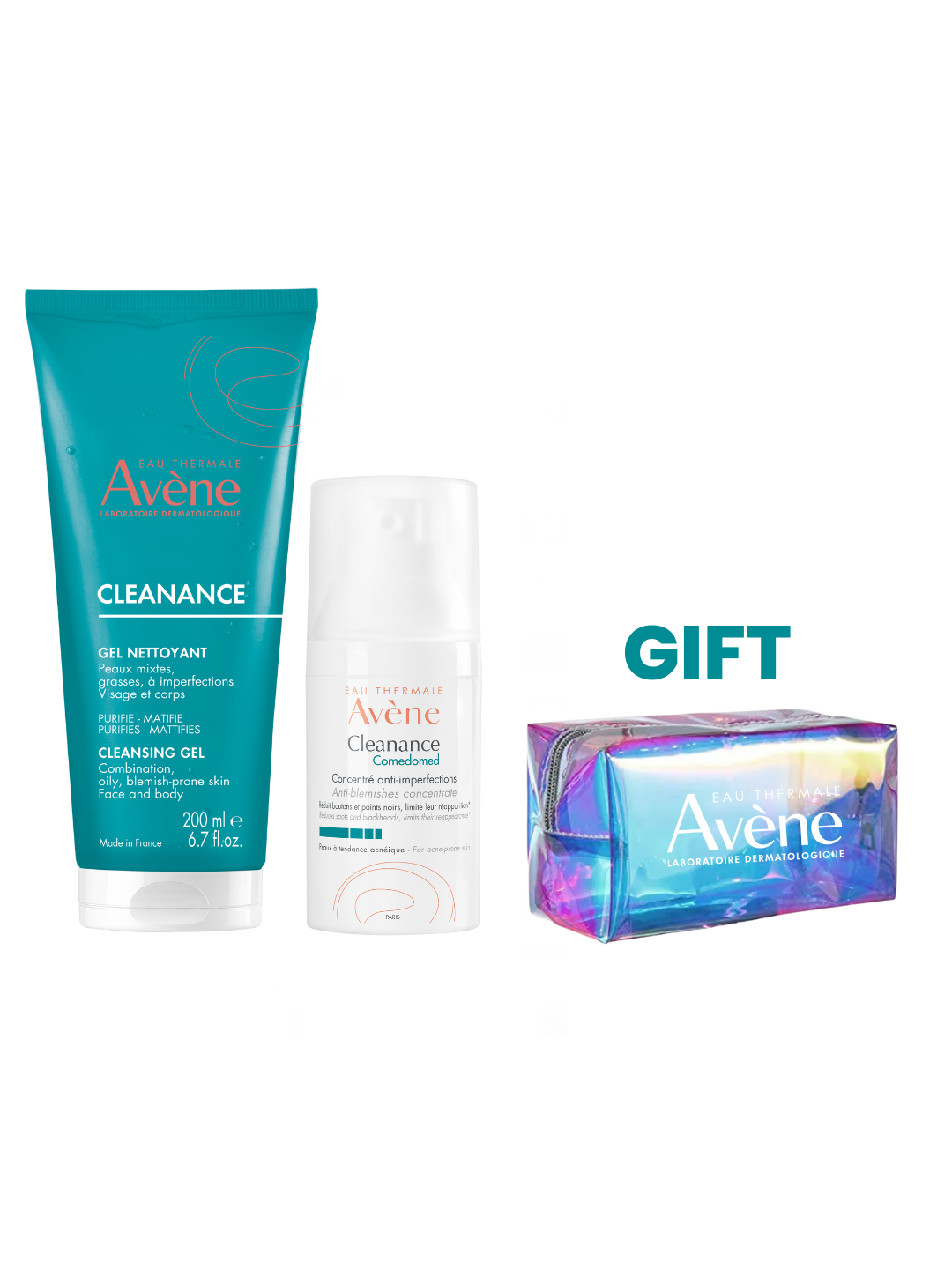 Cleanance Acne Cleanser Gel For Oily Skin 200 ML + Cleanance Comedomed 30 ML + Free Pouch