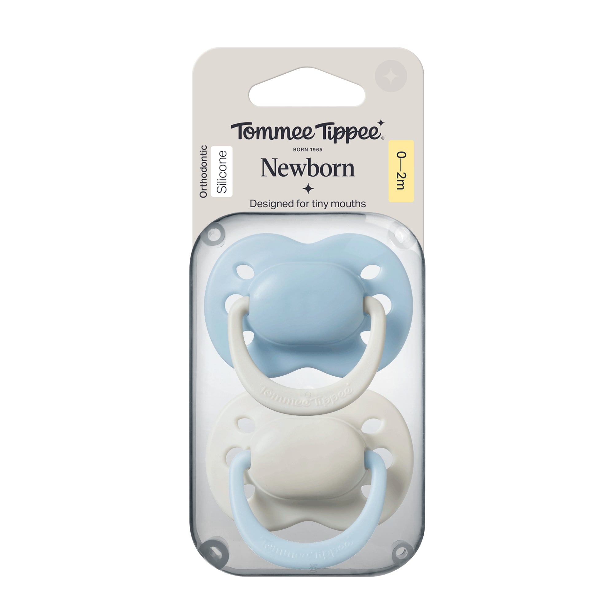 Newborn Orthodontic Silicone X2 Soothers 0-2M Boy
