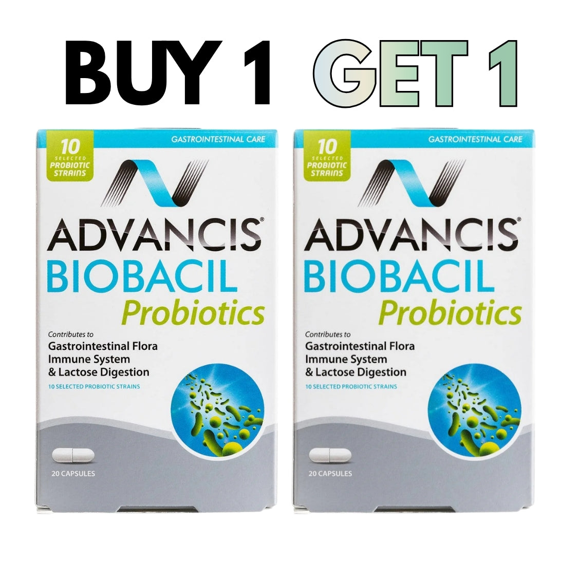 2 x Biobacil Probiotics 20 Capsules