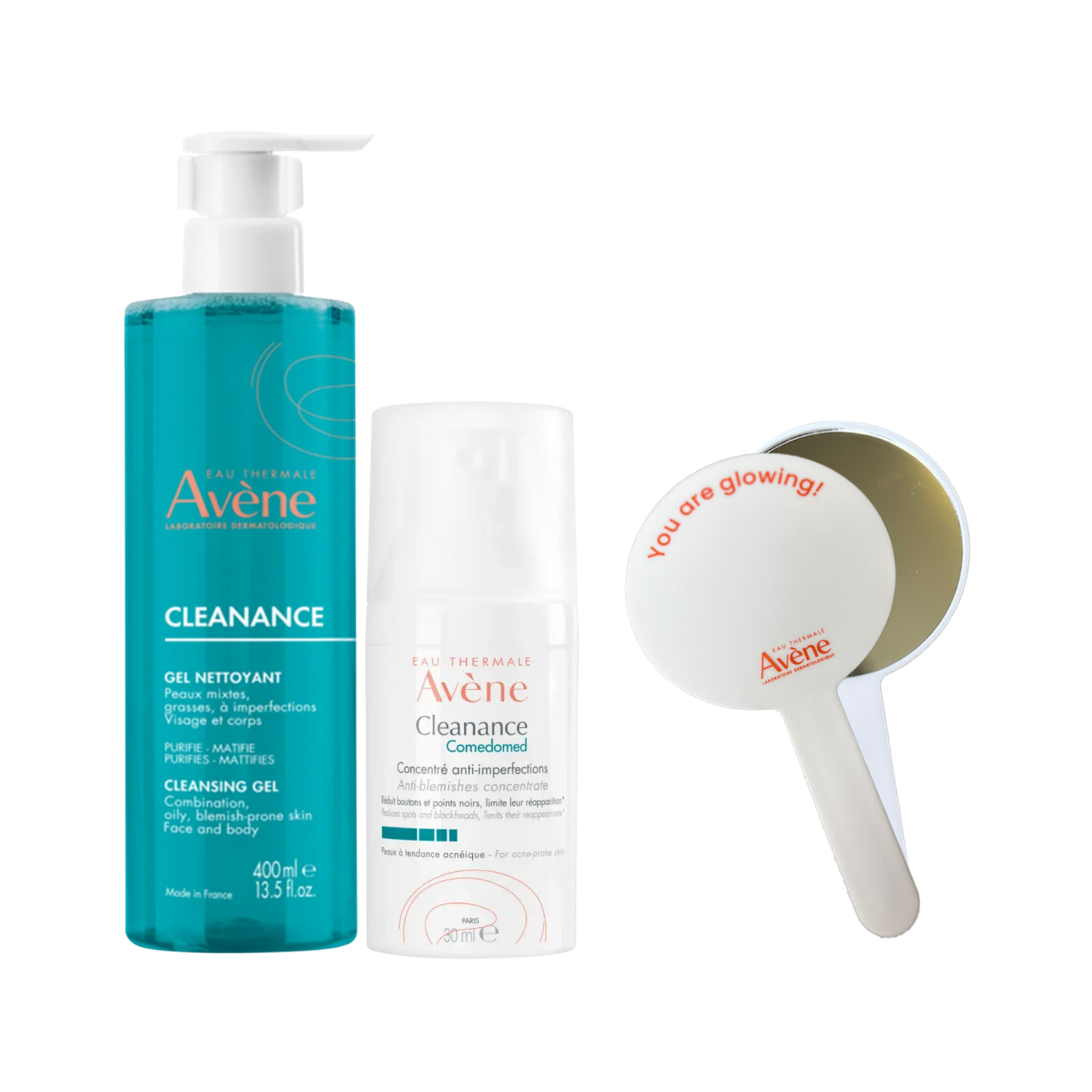 Cleanance Acne Cleanser Gel For Oily Skin 400 ML + Cleanance Comedomed 30 ML + Free Mirror
