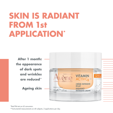 Buy one Avène Intensive Radiance Vitamin Activ Cg Cream and Get a FREE 150 ML Avène Cleansing Foam