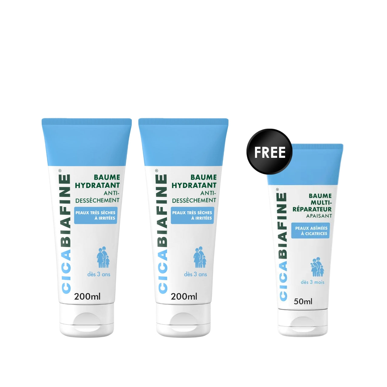 Cicabiafine Double Hydration Balm Set + Free Multi-Repair Balm
