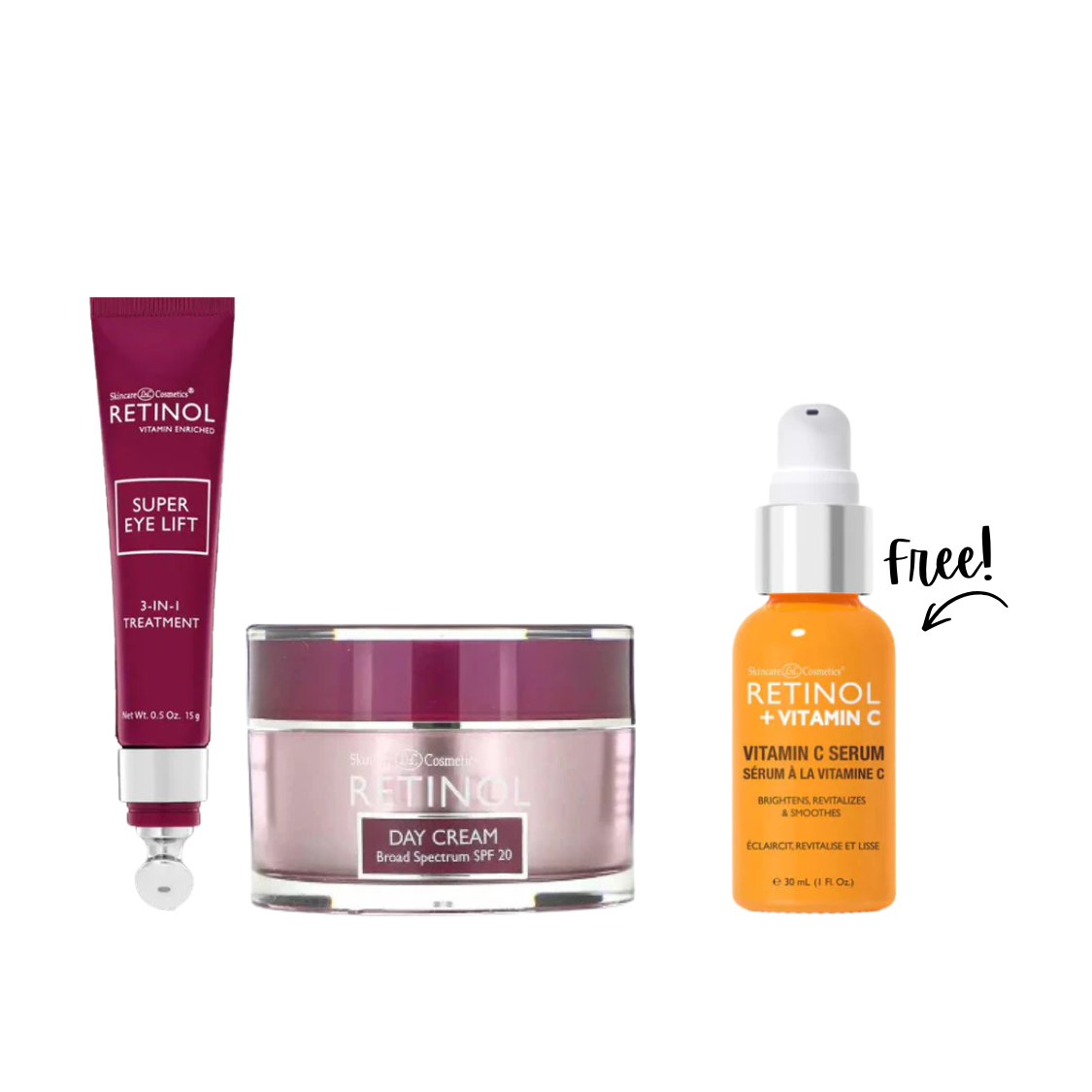 Buy Super eye lift + Day Cream SPF20+ and Get Free Retinol & Vitamin C Serum 30mL