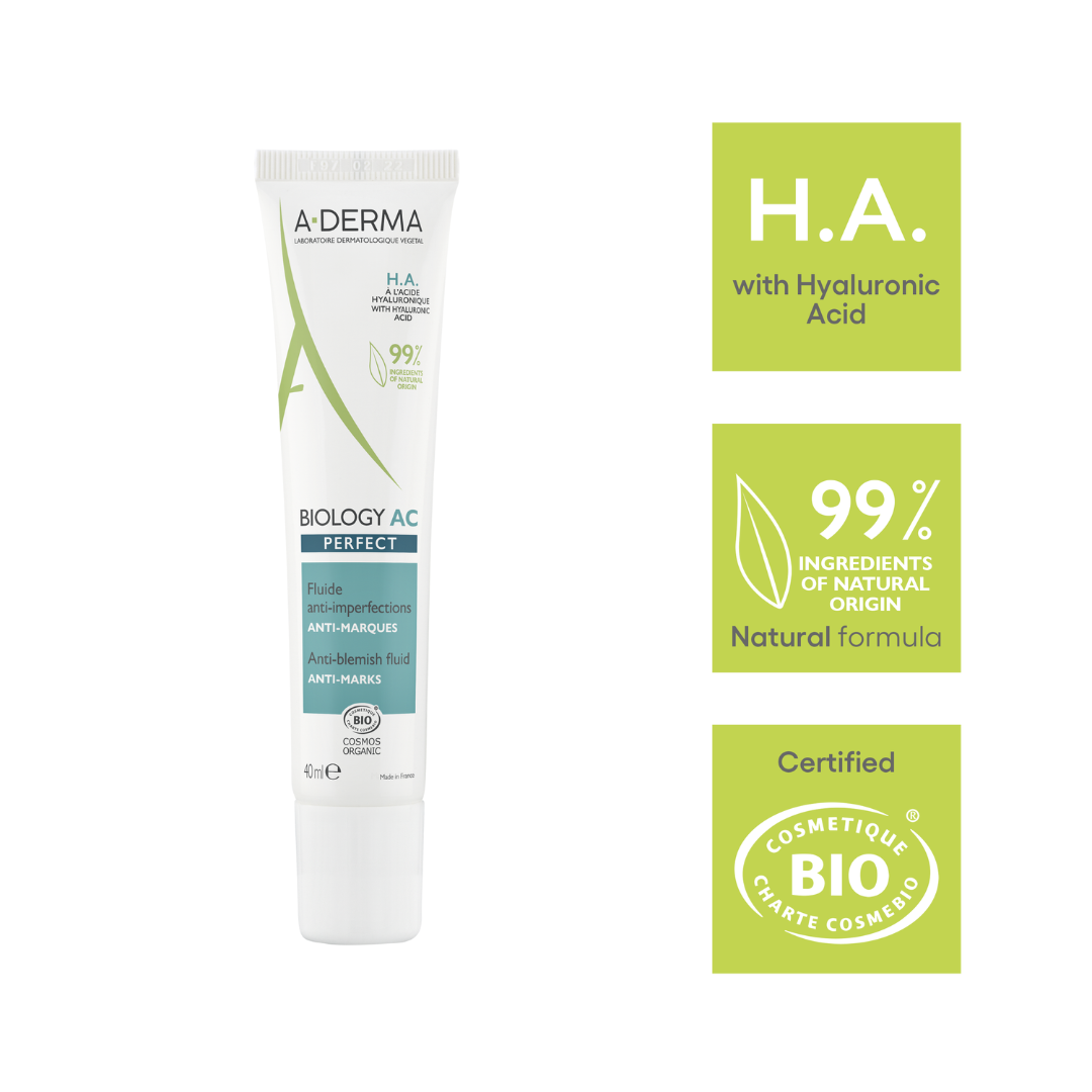 Buy one A-Derma Biology AC Perfect Anti-blemish fluid and get a FREE 200ml Biology AC Purfifying foaming gel