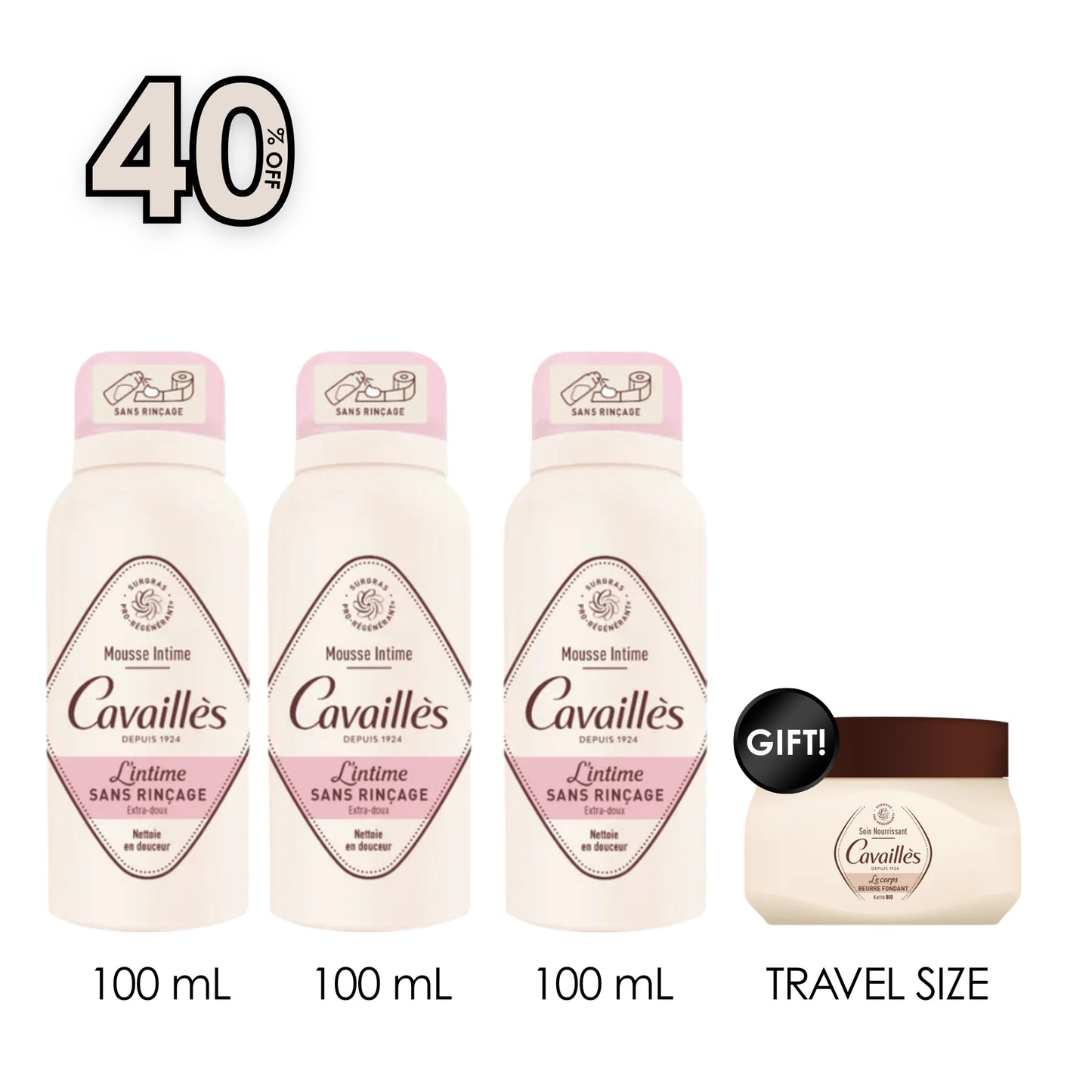 3x Extra-Gentle Intimate Foam 100 ML +Free The Body Nourishing Melting Butter