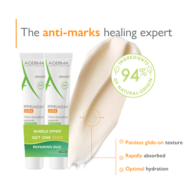 Buy One Get One A-Derma Epitheliale AH Ultra Anti-mark Ultra Repairing cream 2x40ml
