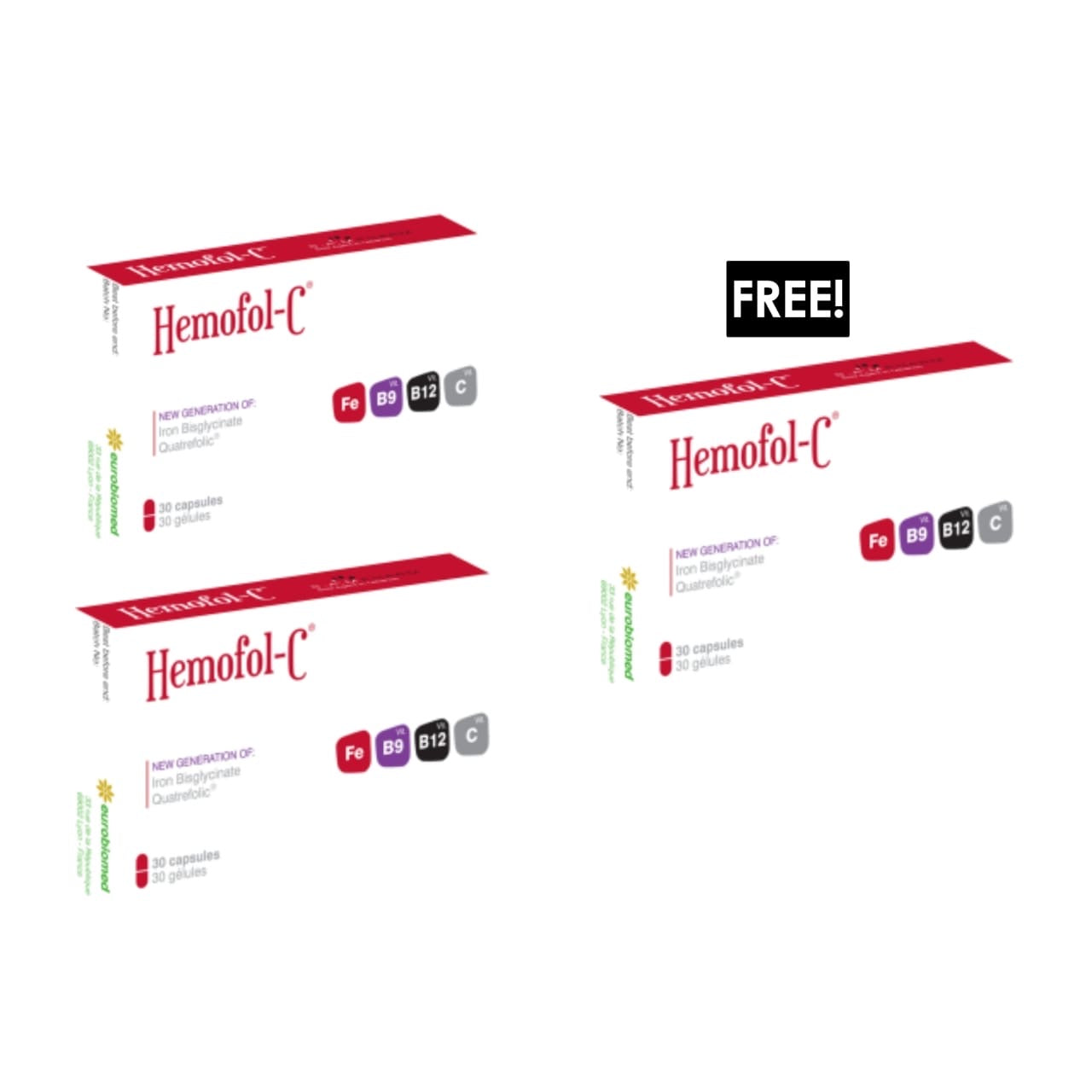 3 x Hemofol-C 30 Capsules