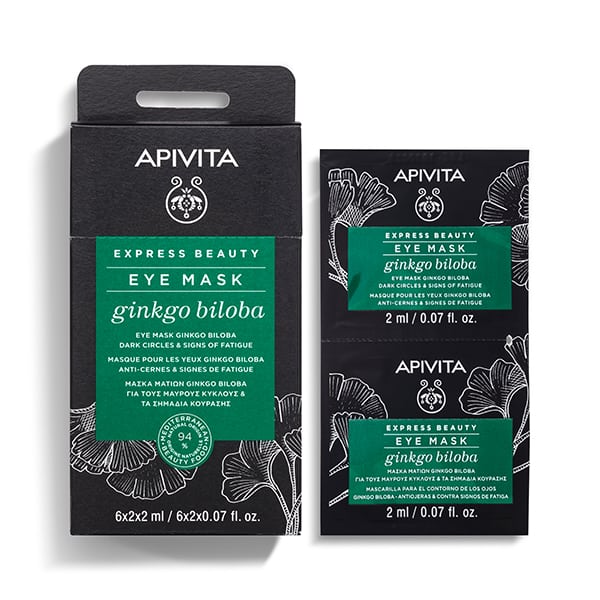 APIVITA Express Beauty Ginkgo Biloba Eye Mask Dark Circles & Signs of Fatigue 2 x 2ml