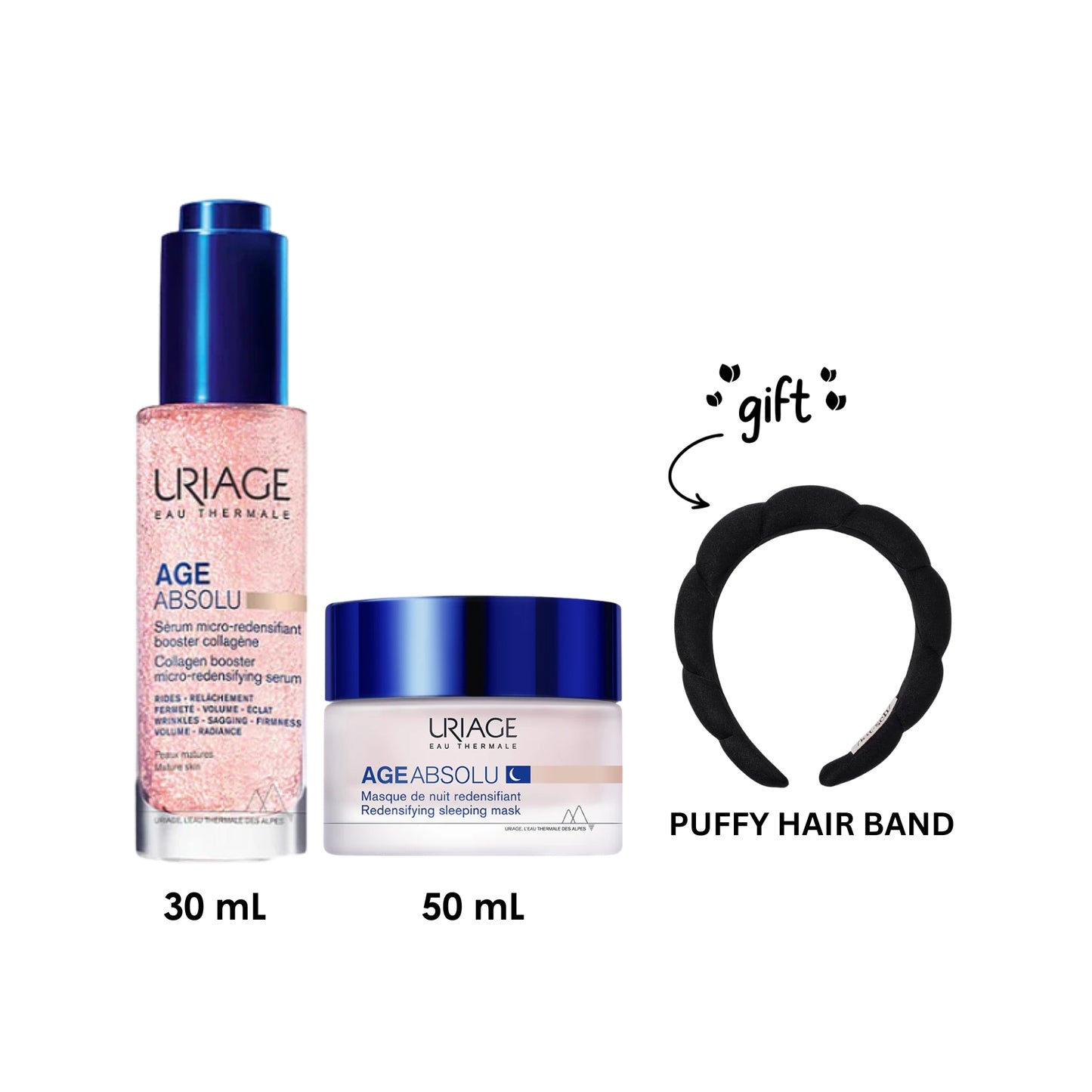 Age Absolu Collagen Booster Micro-Redensifying Serum + Age Absolu Redensifying Sleeping Mask + FREE Headband