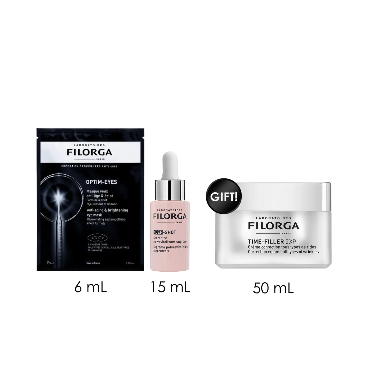 Optim-Eyes Sheet Mask + NCEF-Shot Concentrate + Free Gift Time-Filler  5XP