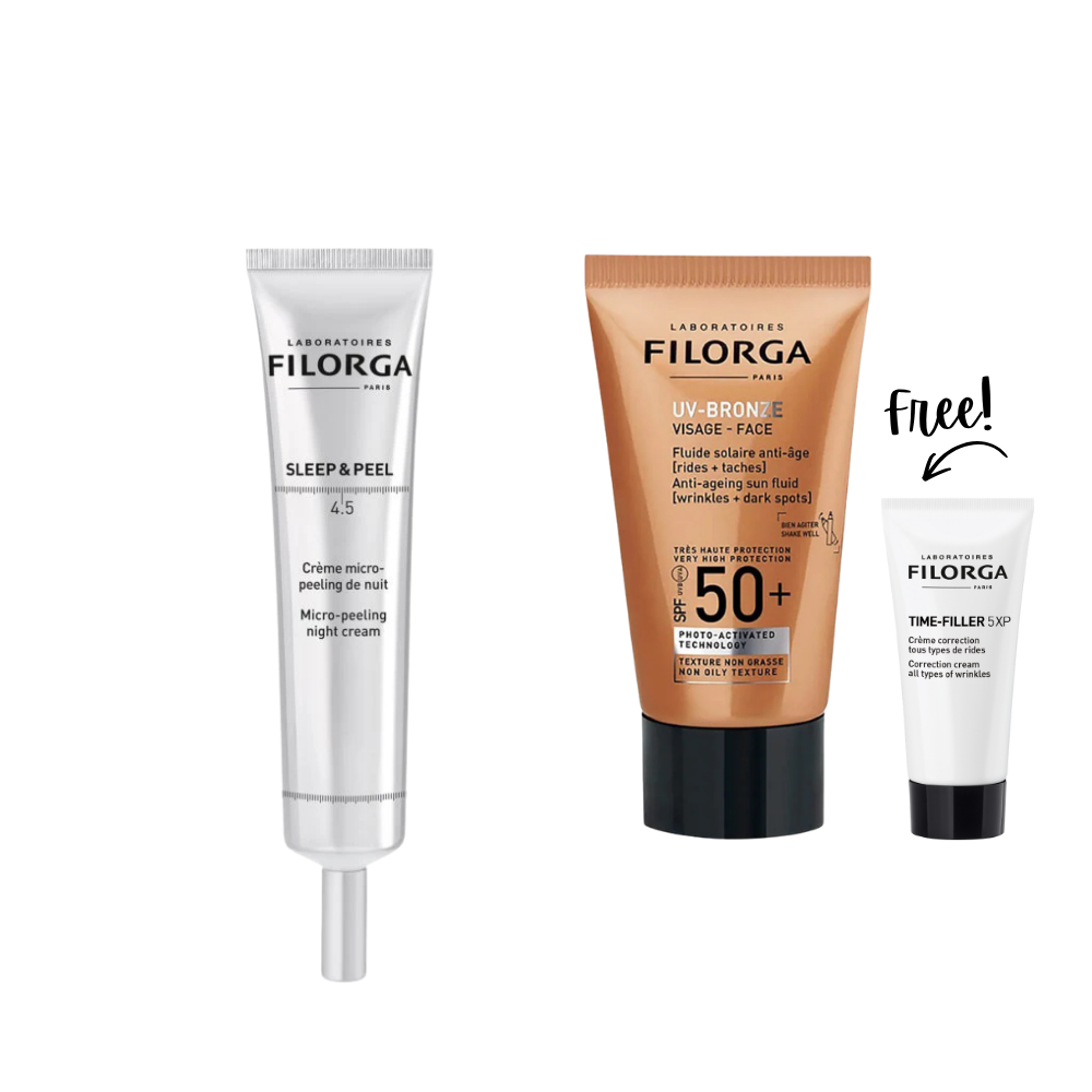 Buy Filorga Sleep & Peel 4.5 40ML & Get Free Gift UV Bronze Face SPF50+ 40 ML + Gift - Filroga Time Filler 5XP Cream 14mL