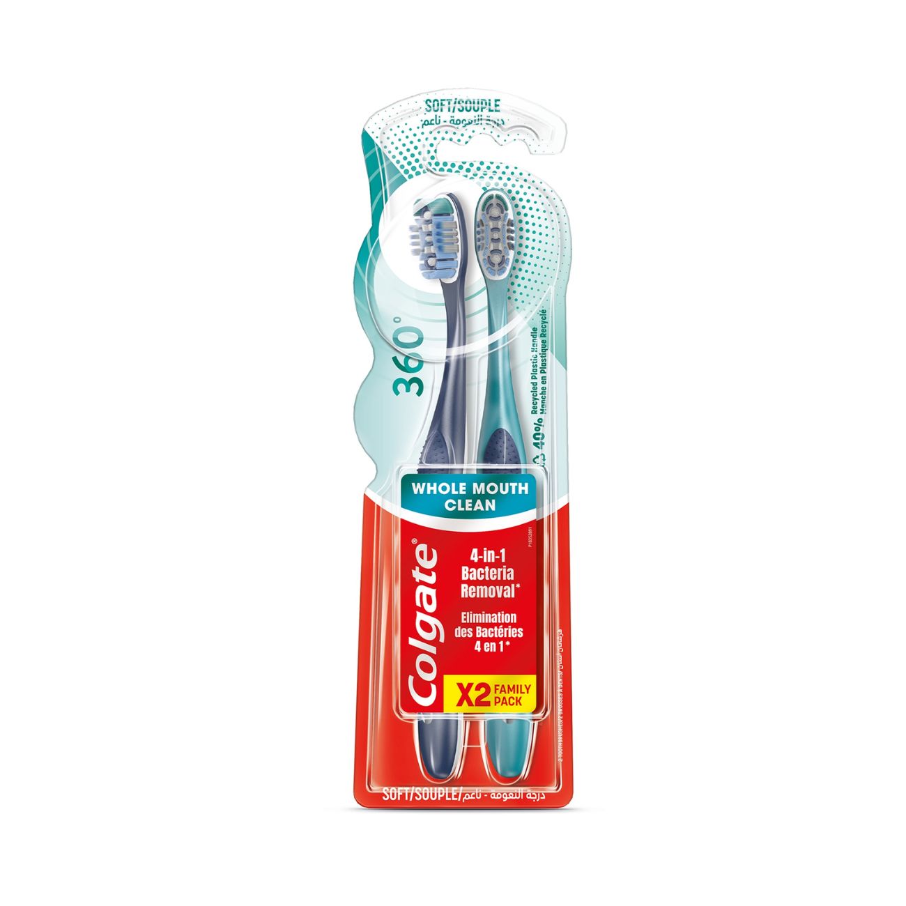 Colgate 361 Whole Mouth Clean Soft Toothbrush X2 Pack