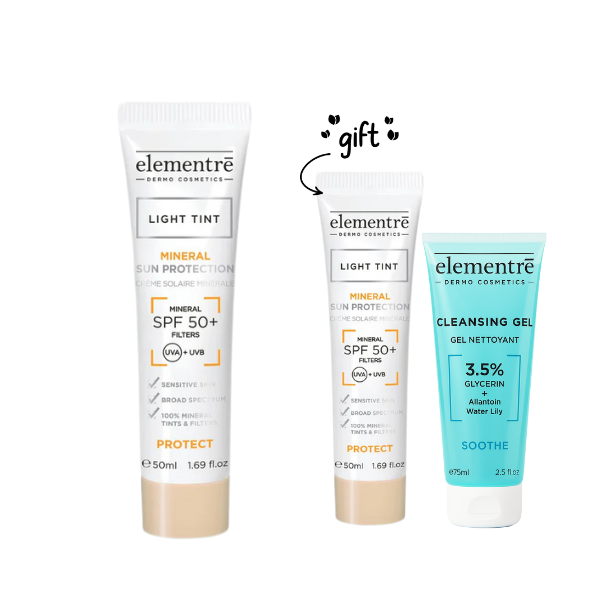 2x SPF50+ Mineral Sun Protection Light Tint + FREE 75mL Cleansing Gel