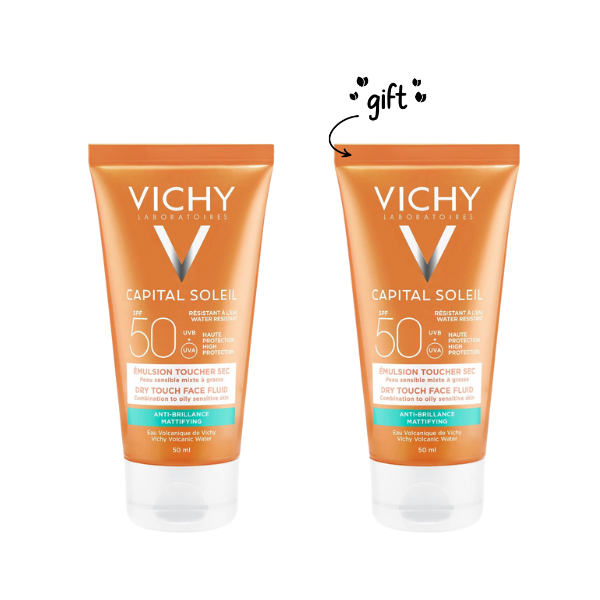 2x SPF 50+ Capital Soleil Dry Touch Mattifying Face Fluid
