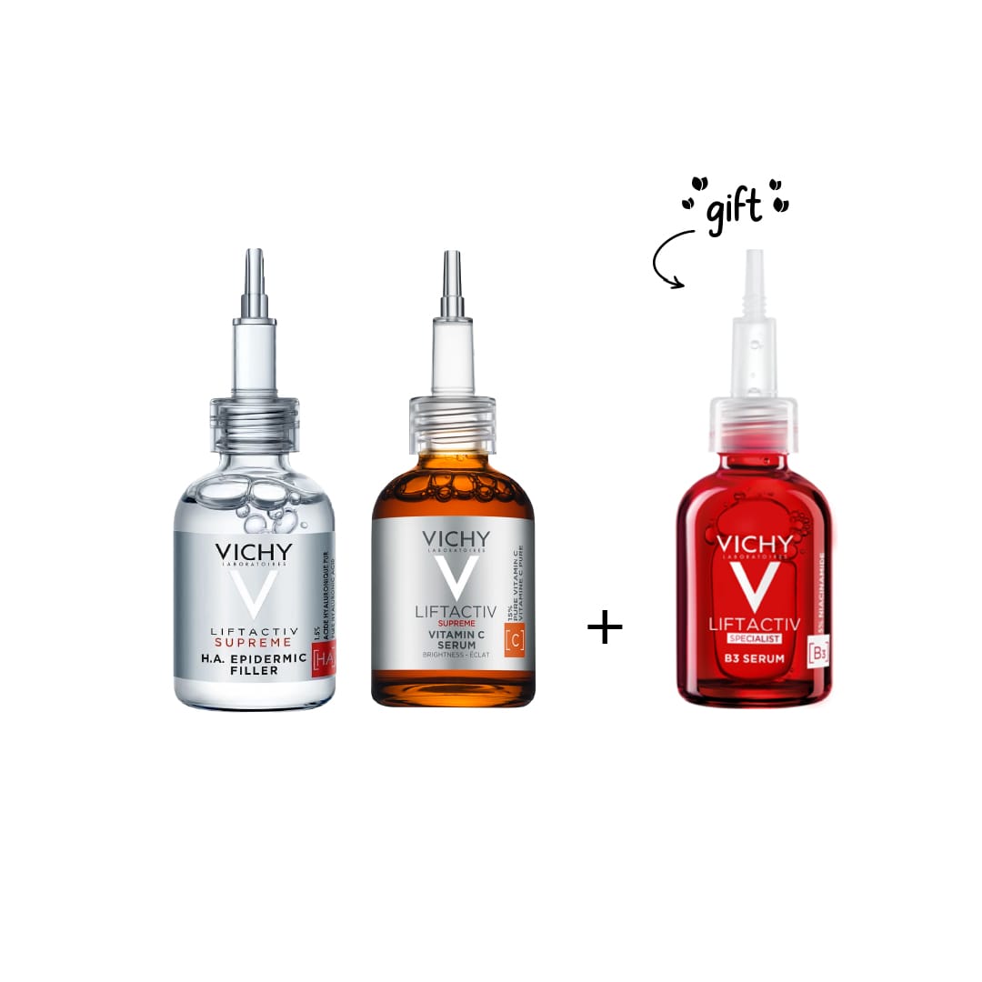Liftactiv H.A Epidermic Filler 30 ML + Liftactiv Vitamin C Brightening Skin Corrector Serum 20 ML + Free  LiftActiv B3 Serum
