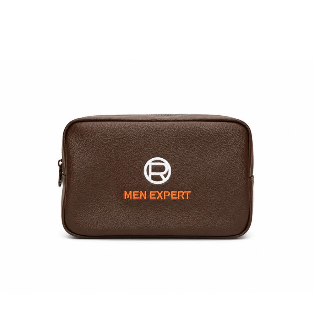 Men Expert Brown Leather Pouch
