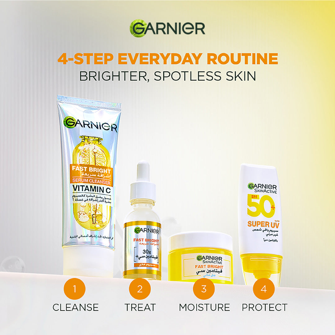 Garnier Fast Bright Serum Cleanser - Dual Action Foam Cleanser - 100 ml