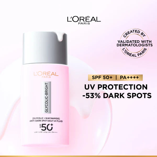Glycolic Bright Anti-Dark Spot Daily UV Fluid SPF 50+ with [Glycolic Acid + Niacinamide]