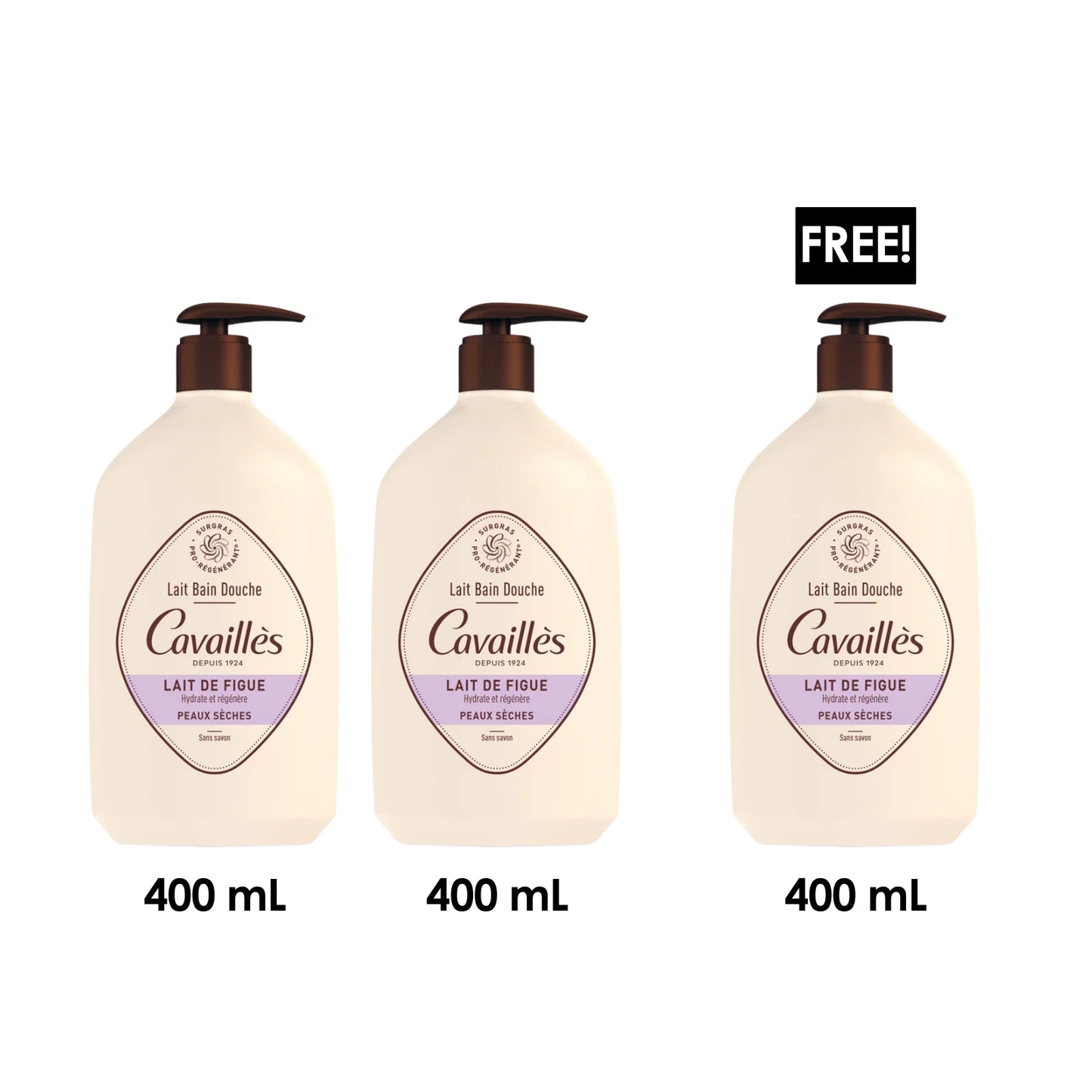 3 x Hydrating Shower Milk – For Dry Skin, Soap-Free 1L