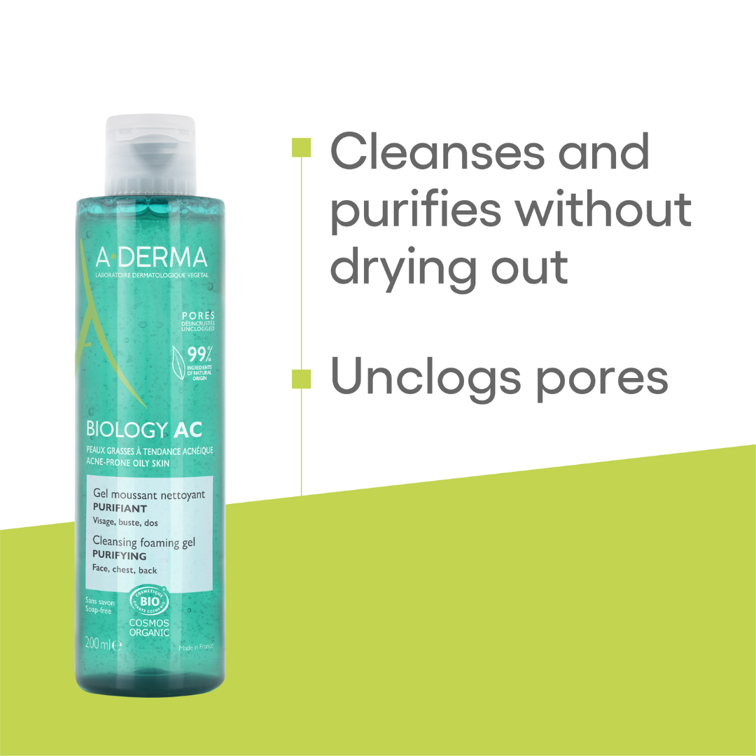 Buy one A-Derma Biology AC Perfect Anti-blemish fluid and get a FREE 200ml Biology AC Purfifying foaming gel