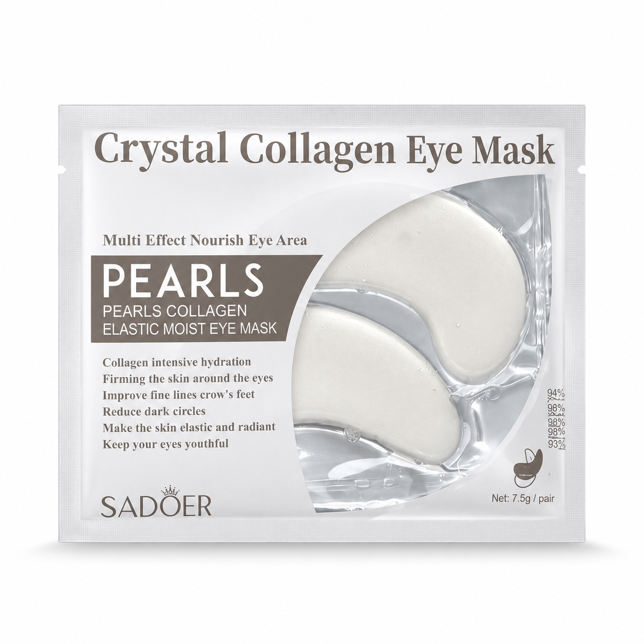 Crystal Collagen Eye Mask Pearls Collagen Elastic Moist Eye Mask - 7.5 g