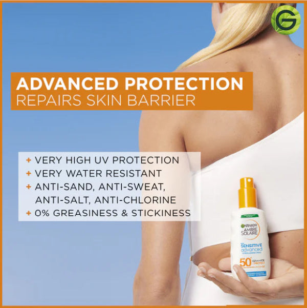 Ambre Solaire Sensitive Advanced SPF 50+ Ceramide Protect Sunscreen Spray For Adults 150 ML