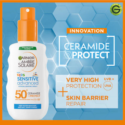 Ambre Solaire Sensitive Advanced SPF 50+ Ceramide Protect Sunscreen Spray For Kids 150 ML